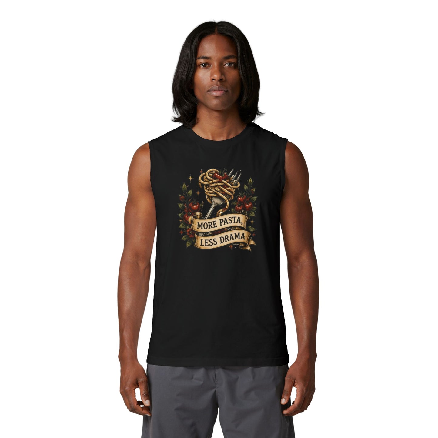 More Pasta, Less Drama Muscle Tank