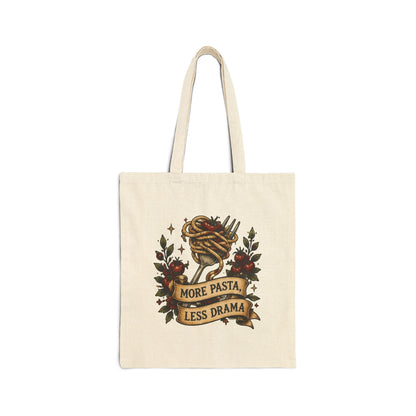 More Pasta, Less Drama Canvas Tote Bag
